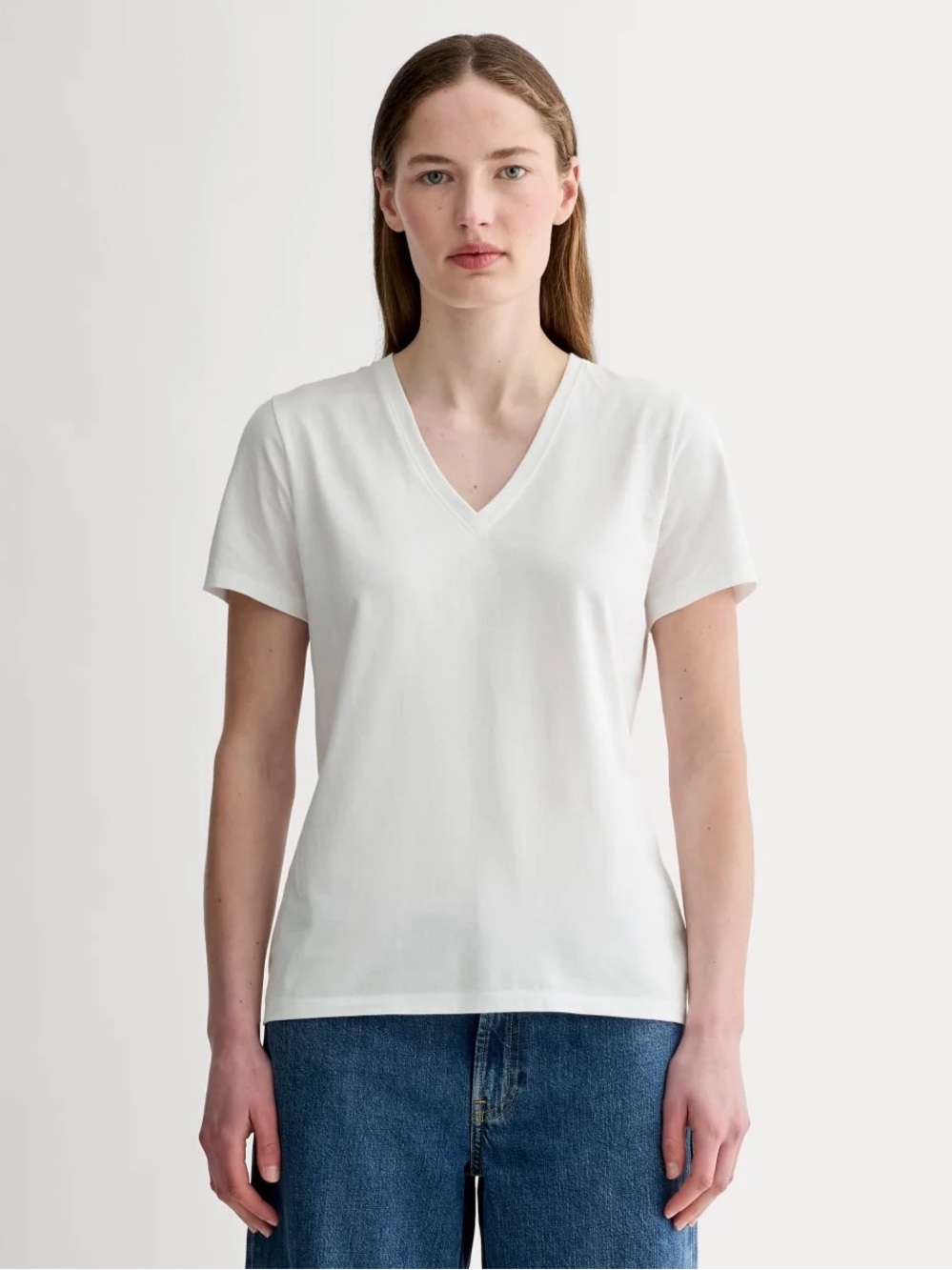 Everlane The Organic Cotton V-Neck Tee White Size XS Short Sleeve NWOT